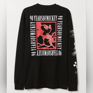 Disney x H&M Divided "90 Years of Mickey" Longsleeve Tee, NEW